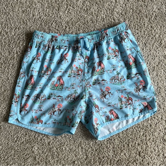 Burlebo Cowboy Up Stretch Swim Trunks Board Shorts - Picture 1 of 6
